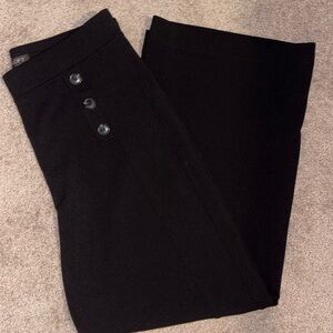 LOFT Elegant Sailor Design Wide Leg Black Pants